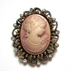 Cameo Brooch Portret Pin Pink Jewelry fashion accessores NEW gifts for her